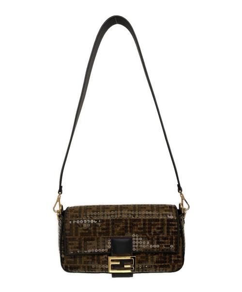 FENDI（フェンディ）FENDI (フェンディ) スパンコールマンマバケットショルダーバッグ ブラウンの古着・服飾アイテム