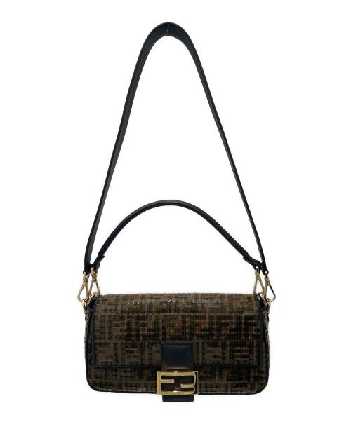 FENDI（フェンディ）FENDI (フェンディ) スパンコールマンマバケットショルダーバッグ ブラウンの古着・服飾アイテム
