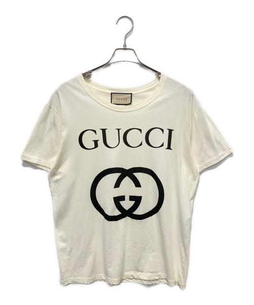 GUCCI（グッチ）GUCCI (グッチ) インターロッキングプリントTシャツ オフホワイト サイズ:Mの古着・服飾アイテム