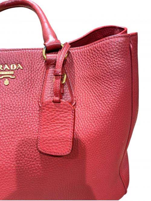PRADA（プラダ）PRADA (プラダ) 2WAY ヴィッテロダイノ ハンドバッグ/BN2579 レッド サイズ:-の古着・服飾アイテム