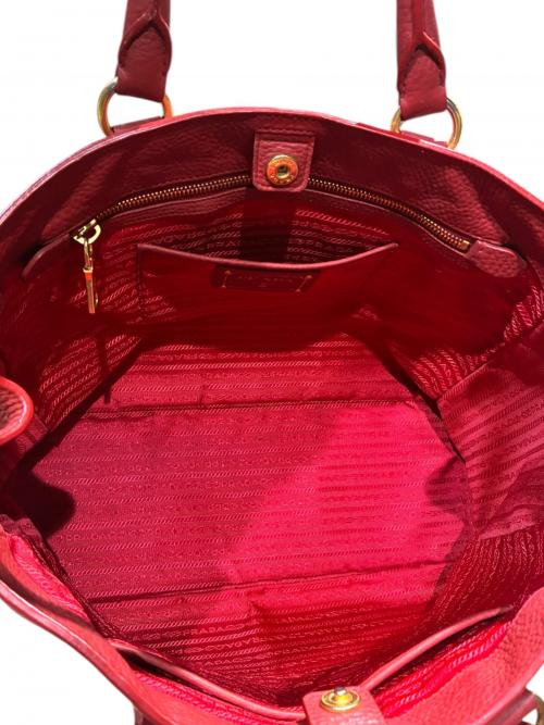 PRADA（プラダ）PRADA (プラダ) 2WAY ヴィッテロダイノ ハンドバッグ/BN2579 レッド サイズ:-の古着・服飾アイテム