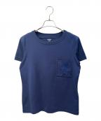 HERMESエルメス）の古着「クロシェット刺繍ポケットTシャツ」｜ブルー