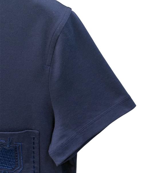 HERMES（エルメス）HERMES (エルメス) クロシェット刺繍ポケットTシャツ ブルー サイズ:size36の古着・服飾アイテム