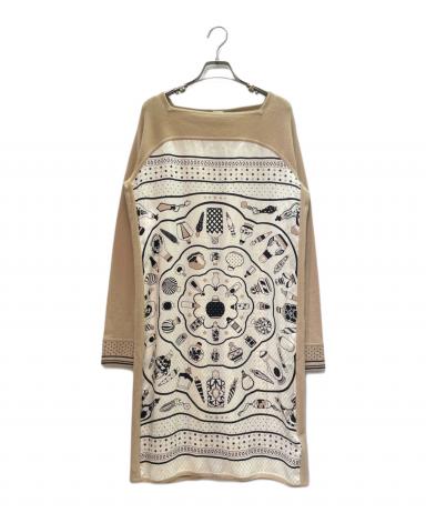 中古・古着通販】HERMES (エルメス) ツイルレーヌワンピース ベージュ