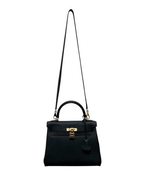 HERMES（エルメス）HERMES (エルメス) ケリー25 内縫い/ゴールド金具/トゴ/ブラック/W刻印 ブラック サイズ:25の古着・服飾アイテム