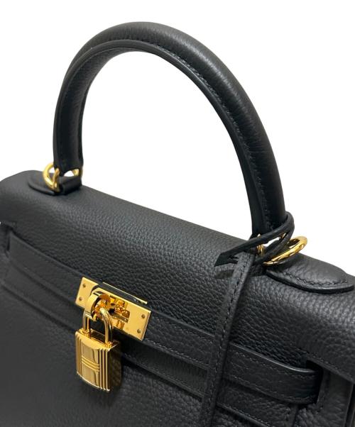 HERMES（エルメス）HERMES (エルメス) ケリー25 内縫い/ゴールド金具/トゴ/ブラック/W刻印 ブラック サイズ:25の古着・服飾アイテム