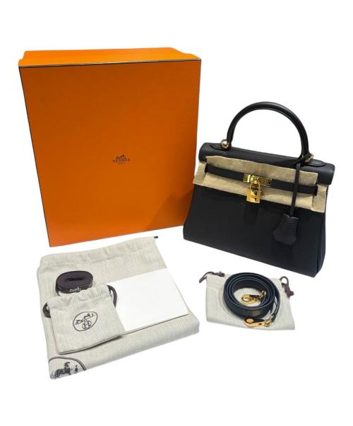 HERMES（エルメス）HERMES (エルメス) ケリー25 内縫い/ゴールド金具/トゴ/ノワール/W刻印/2024年 ブラック サイズ:25の古着・服飾アイテム