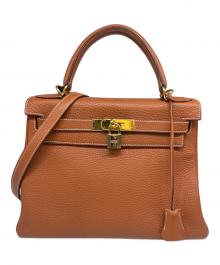HERMES（エルメス）の古着「ケリー28 内縫い/ゴールド金具/コニャック/□G刻印:2003年製」｜コニャック