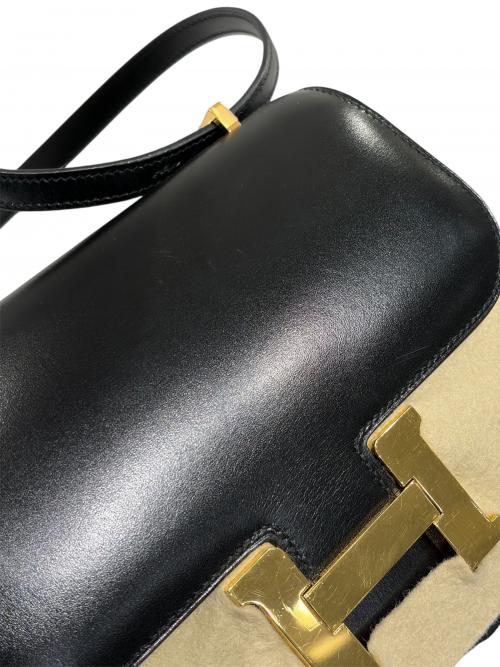 HERMES（エルメス）HERMES (エルメス) コンスタンスⅢ ミニ/ゴールド金具/ボックスカーフ/D刻印:2019年製 ブラック サイズ:ミニの古着・服飾アイテム