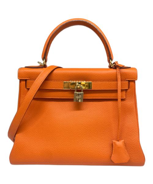 HERMES（エルメス）HERMES (エルメス) ケリー28 内縫い/ゴールド金具/トゴ/オレンジ/□E刻印:2022年 オレンジ サイズ:28の古着・服飾アイテム