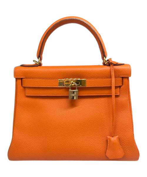 HERMES（エルメス）HERMES (エルメス) ケリー28 内縫い/ゴールド金具/トゴ/オレンジ/□E刻印:2022年 オレンジ サイズ:28の古着・服飾アイテム