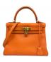 HERMES（エルメス）の古着「ケリー28 内縫い/ゴールド金具/トゴ/オレンジ/□E刻印:2022年」｜オレンジ