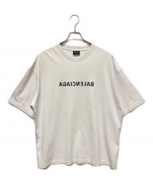 BALENCIAGA（バレンシアガ）の古着「ダメージ加工ロゴTシャツ　22AW」｜ホワイト
