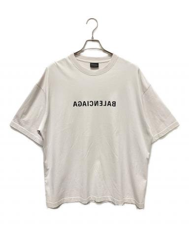 中古・古着通販】BALENCIAGA (バレンシアガ) ダメージ加工ロゴTシャツ