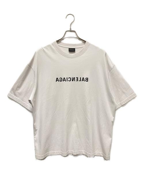 BALENCIAGA（バレンシアガ）BALENCIAGA (バレンシアガ) ダメージ加工ロゴTシャツ　22AW ホワイト サイズ:XLの古着・服飾アイテム