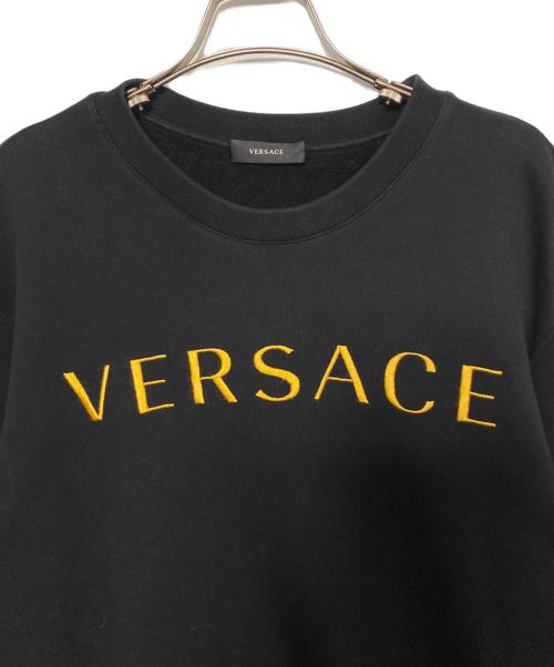 VERSACE（ヴェルサーチェ）VERSACE (ヴェルサーチェ) ロゴスウェット ブラック サイズ:Lの古着・服飾アイテム