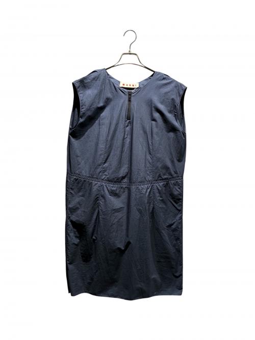 MARNI（マルニ）MARNI (マルニ) フロントジップノースリーブワンピース ネイビー サイズ:42の古着・服飾アイテム