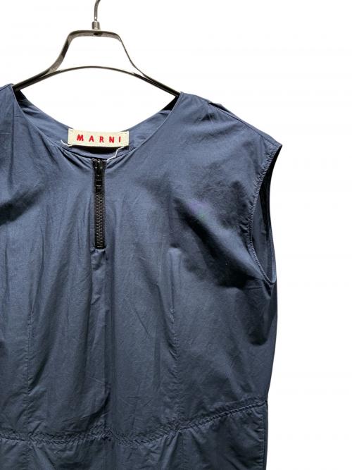 MARNI（マルニ）MARNI (マルニ) フロントジップノースリーブワンピース ネイビー サイズ:42の古着・服飾アイテム