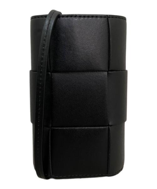 BOTTEGA VENETA（ボッテガベネタ）BOTTEGA VENETA (ボッテガベネタ) レザーフォンポーチ ブラックの古着・服飾アイテム