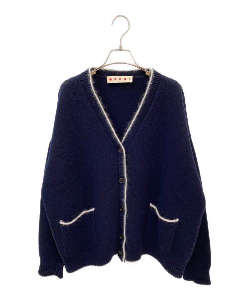 MARNI（マルニ）MARNI (マルニ) ステッチカーディガン ネイビー サイズ:42の古着・服飾アイテム