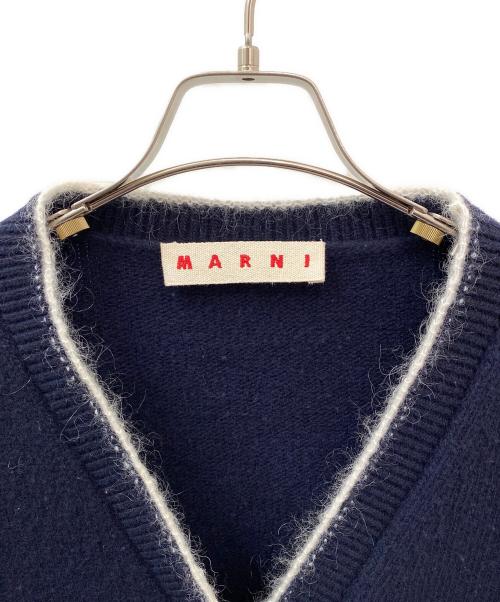 MARNI（マルニ）MARNI (マルニ) ステッチカーディガン ネイビー サイズ:42の古着・服飾アイテム