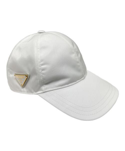 PRADA（プラダ）PRADA (プラダ) PRADA triangle logo plate cap/ロゴプレートキャップ ホワイト サイズ:Mの古着・服飾アイテム