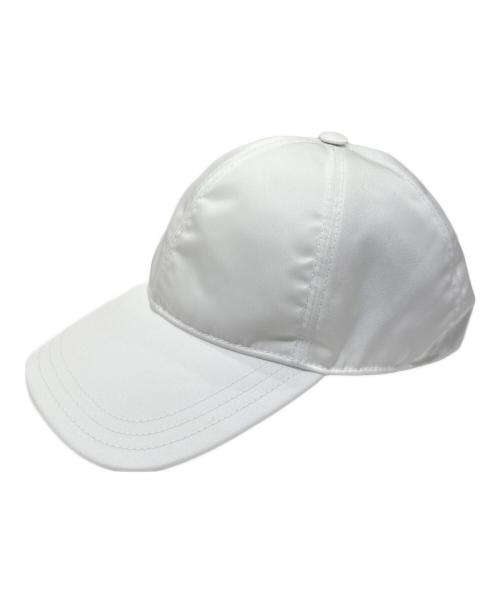 PRADA（プラダ）PRADA (プラダ) PRADA triangle logo plate cap/ロゴプレートキャップ ホワイト サイズ:Mの古着・服飾アイテム