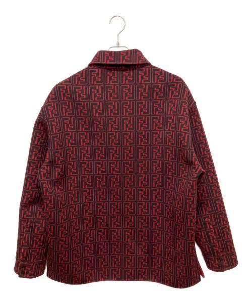 FENDI（フェンディ）FENDI (フェンディ) ズッカウールコート　FW1077 AL57 レッド×ブラック サイズ:50の古着・服飾アイテム