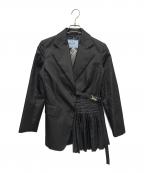 PRADAプラダ）の古着「PRADA Nylon Trench Coat/アシンメトリージャケット」｜ブラック
