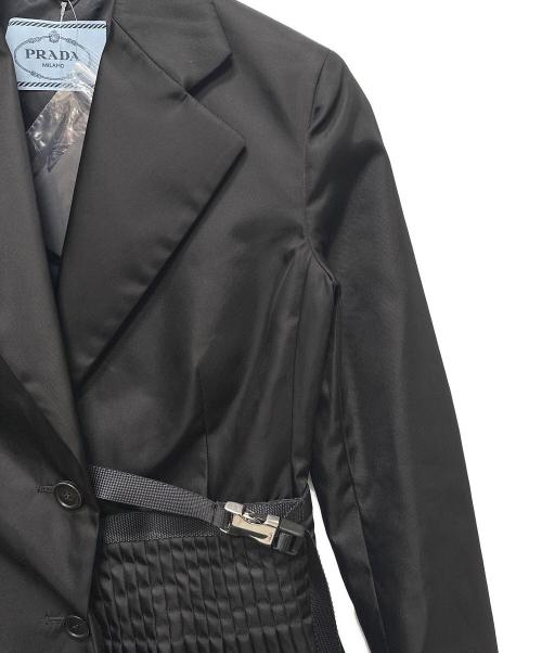 PRADA（プラダ）PRADA (プラダ) PRADA Nylon Trench Coat/アシンメトリージャケット ブラック サイズ:36の古着・服飾アイテム