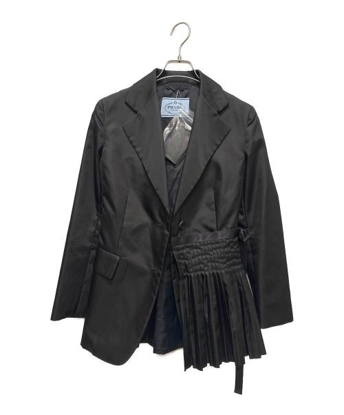 PRADA（プラダ）PRADA (プラダ) PRADA Nylon Trench Coat/アシンメトリージャケット ブラック サイズ:36の古着・服飾アイテム