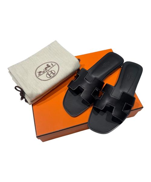 HERMES（エルメス）HERMES (エルメス) サンダル 《オラン》 ブラック サイズ:38の古着・服飾アイテム