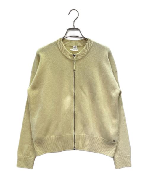 HERMES（エルメス）HERMES (エルメス) カシミヤ ジップ カーディガン イエロー サイズ:36の古着・服飾アイテム