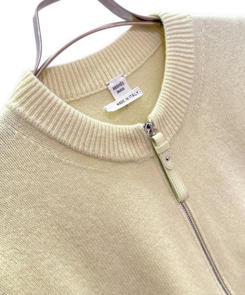 HERMES（エルメス）HERMES (エルメス) カシミヤ ジップ カーディガン イエロー サイズ:36の古着・服飾アイテム
