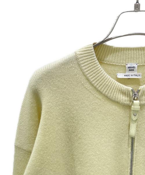 HERMES（エルメス）HERMES (エルメス) ジップカーディガン イエロー サイズ:36の古着・服飾アイテム