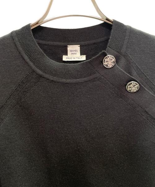 HERMES（エルメス）HERMES (エルメス) エクスリブリス/半袖ニット ブラック サイズ:34の古着・服飾アイテム