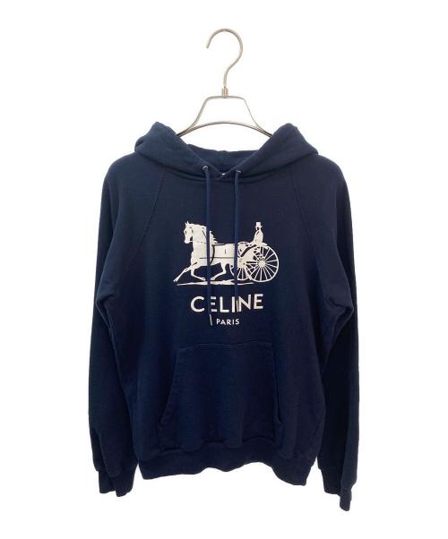CELINE（セリーヌ）CELINE (セリーヌ) サルキーロゴパーカー ネイビー サイズ:Sの古着・服飾アイテム
