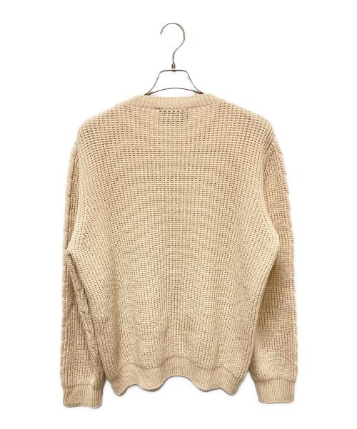 GUCCI（グッチ）GUCCI (グッチ) Gucci Waffle-Knit GG Jacquard Sweater/インターロッキングロゴケーブルニット ベージュ サイズ:Lの古着・服飾アイテム