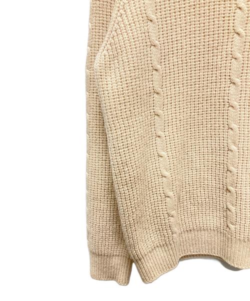 GUCCI（グッチ）GUCCI (グッチ) Gucci Waffle-Knit GG Jacquard Sweater/インターロッキングロゴケーブルニット ベージュ サイズ:Lの古着・服飾アイテム