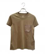 HERMESエルメス）の古着「H-Mosaic Embroidered Pocket T-Shirt Hモザイク 刺繍ポケット Tシャツ/3H4614DL」｜ブラウン