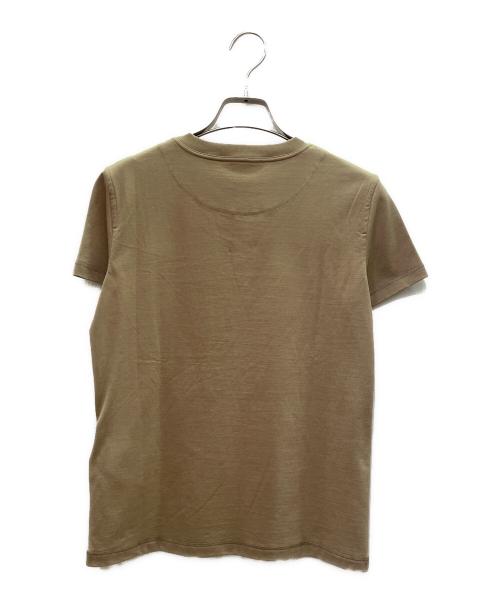 HERMES（エルメス）HERMES (エルメス) H-Mosaic Embroidered Pocket T-Shirt Hモザイク 刺繍ポケット Tシャツ/3H4614DL ブラウン サイズ:34 未使用品の古着・服飾アイテム