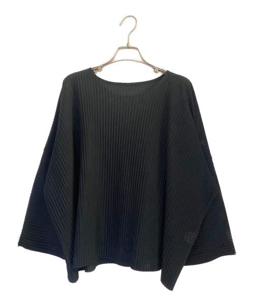 HOMME PLISSE ISSEY MIYAKE（オム プリッセ イッセイ ミヤケ）HOMME PLISSE ISSEY MIYAKE (オム プリッセ イッセイ ミヤケ) プリーツカットソー ブラック サイズ:2の古着・服飾アイテム