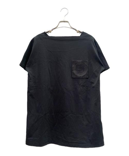 HERMES（エルメス）HERMES (エルメス) ボートネックポケットカットソー ブラック サイズ:34の古着・服飾アイテム