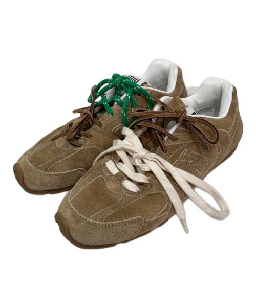 MIU MIU（ミュウミュウ）MIU MIU (ミュウミュウ) NEW BALANCE (ニューバランス) スウェードスニーカー ブラウン サイズ:36の古着・服飾アイテム