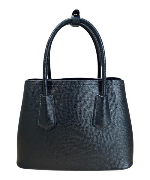 PRADA（プラダ）PRADA (プラダ) ダブル スモール サフィアーノレザー バッグ ブラック サイズ:スモールの古着・服飾アイテム