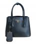 PRADA（プラダ）の古着「ダブル スモール サフィアーノレザー バッグ」｜ブラック