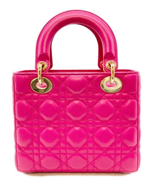 Christian Dior（クリスチャン ディオール）Christian Dior (クリスチャン ディオール) Lady Dior Dior バッグ カナージュ スモール/レディディオール/ハンドバッグ/ショルダーバッグ/2WAYバッグ ショッキングピンク サイズ:スモールの古着・服飾アイテム