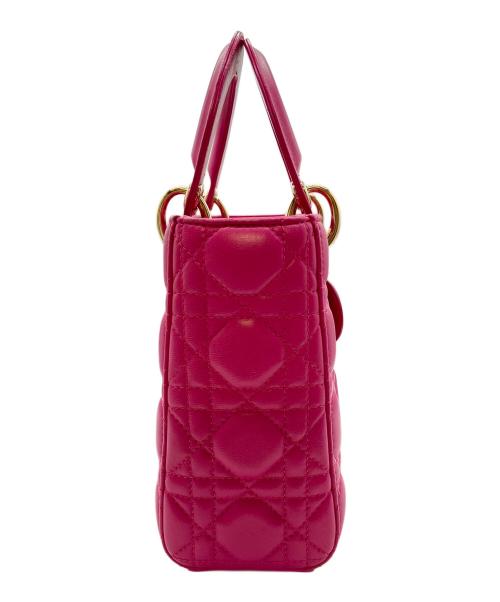 Christian Dior（クリスチャン ディオール）Christian Dior (クリスチャン ディオール) Lady Dior Dior バッグ カナージュ スモール/レディディオール/ハンドバッグ/ショルダーバッグ/2WAYバッグ ショッキングピンク サイズ:スモールの古着・服飾アイテム