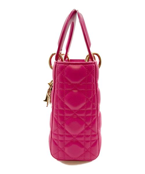 Christian Dior（クリスチャン ディオール）Christian Dior (クリスチャン ディオール) Lady Dior Dior バッグ カナージュ スモール/レディディオール/ハンドバッグ/ショルダーバッグ/2WAYバッグ ショッキングピンク サイズ:スモールの古着・服飾アイテム