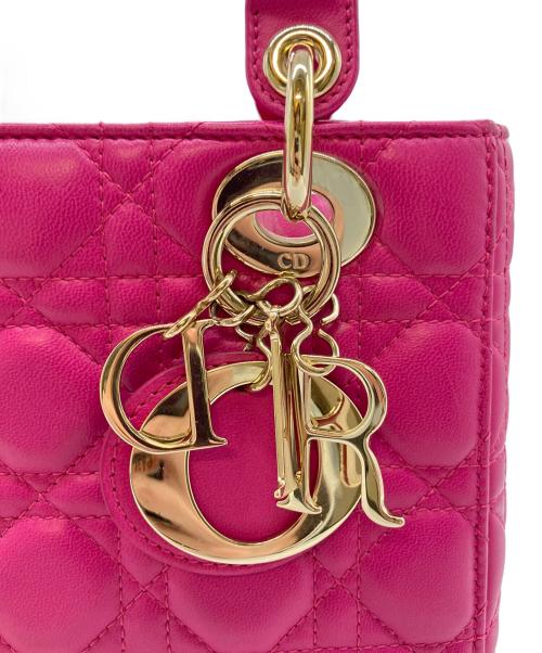 Christian Dior（クリスチャン ディオール）Christian Dior (クリスチャン ディオール) Lady Dior Dior バッグ カナージュ スモール/レディディオール/ハンドバッグ/ショルダーバッグ/2WAYバッグ ショッキングピンク サイズ:スモールの古着・服飾アイテム